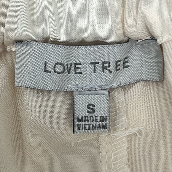 Love Tree Cream Ivory Satin Cargo Pants High Waist Relaxed Fit Pockets Silky Sm - Picture 10 of 11